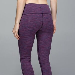 Lululemon Wunder Under Crop II Roll Down Diamond Jacquard Space Dye